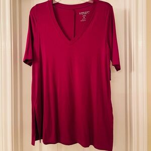 Torrid Super Soft V-Neck Tee - Plum